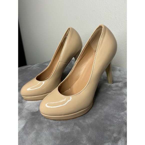 Brinley Co Patent‎ Platform Almond Toe Pumps 8 - Picture 3 of 10